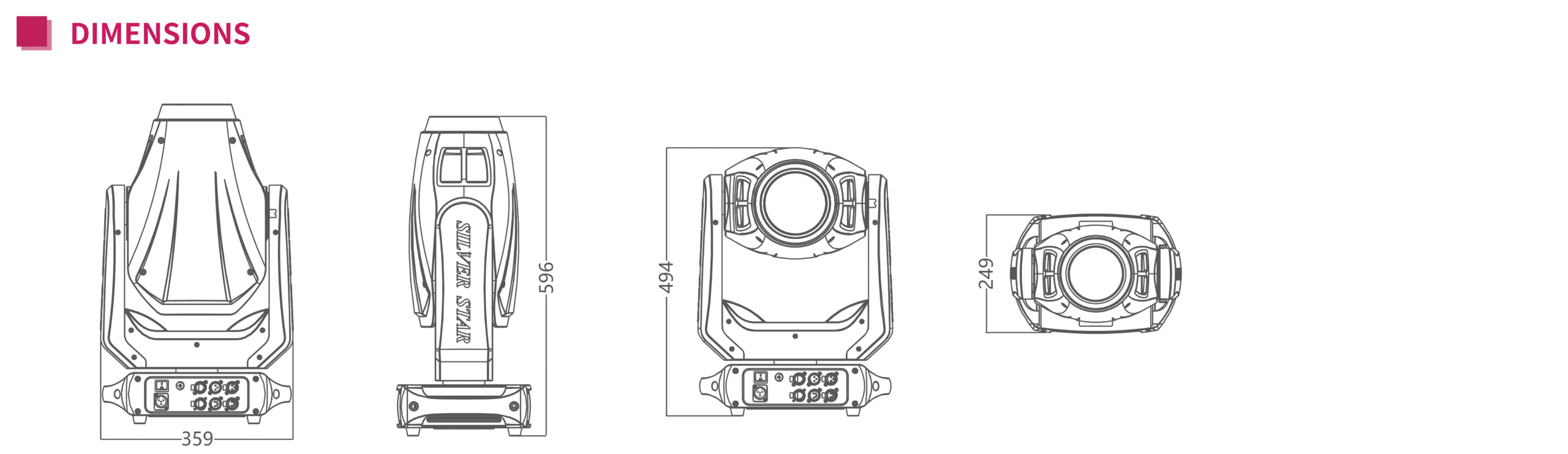 Control Lumínico | Cabeza móvil Pluto 350 hibrida (Silver star) Control Lumínico | Cabeza móvil Pluto 350 hibrida (Silver star)