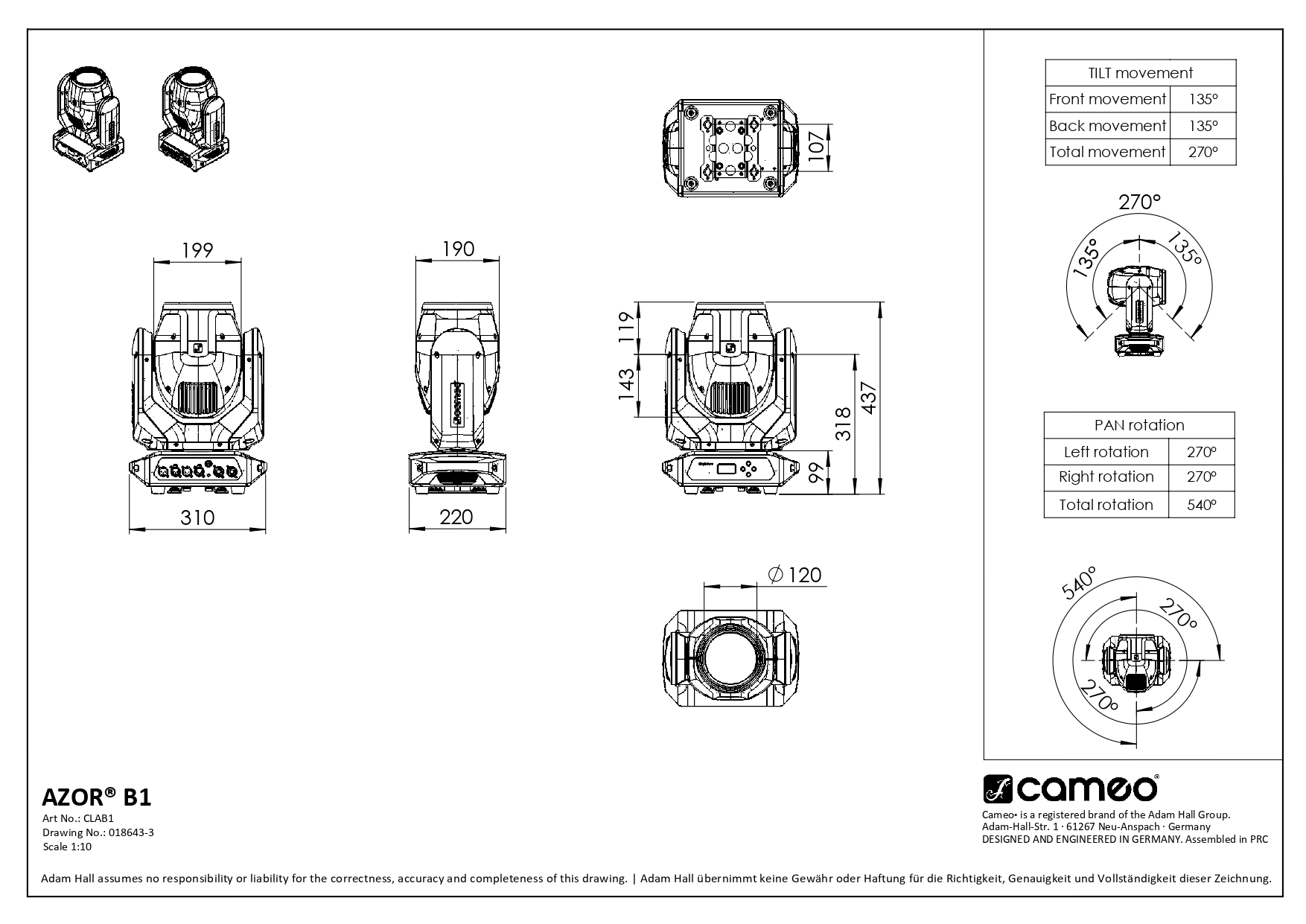 Control Lumínico | Cabeza Movil Compacta Beam AZOR® B1 Control Lumínico | Cabeza Movil Compacta Beam AZOR® B1
