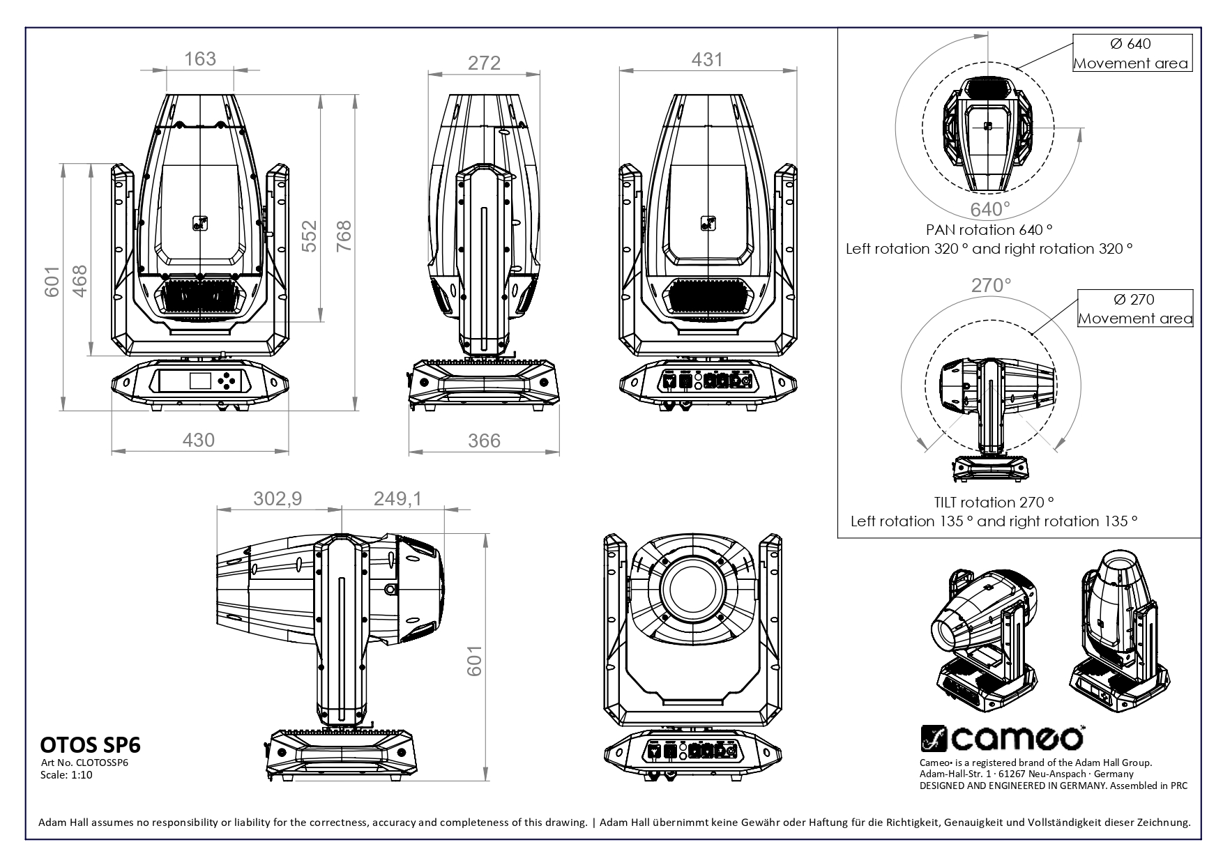 Control Lumínico | Cabeza Móvil Spot - Profile OTOS® SP6 Control Lumínico | Cabeza Móvil Spot - Profile OTOS® SP6