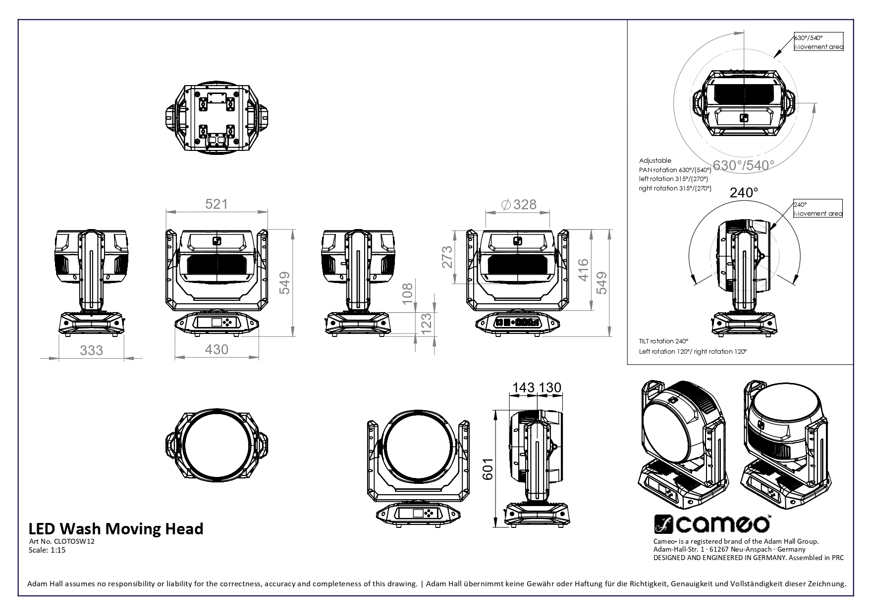 Control Lumínico | Cabeza Movil Wash OTOS® W12