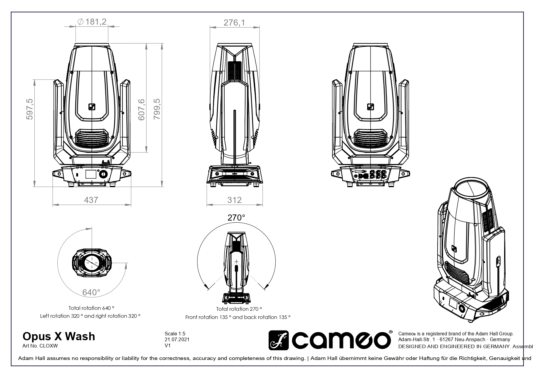 Control Lumínico | Cabeza Movil Wash High Power OPUS® X WASH