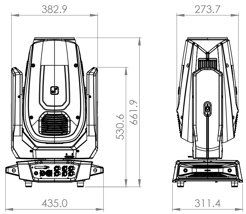 Cabeza movil hibrida 480W IP65