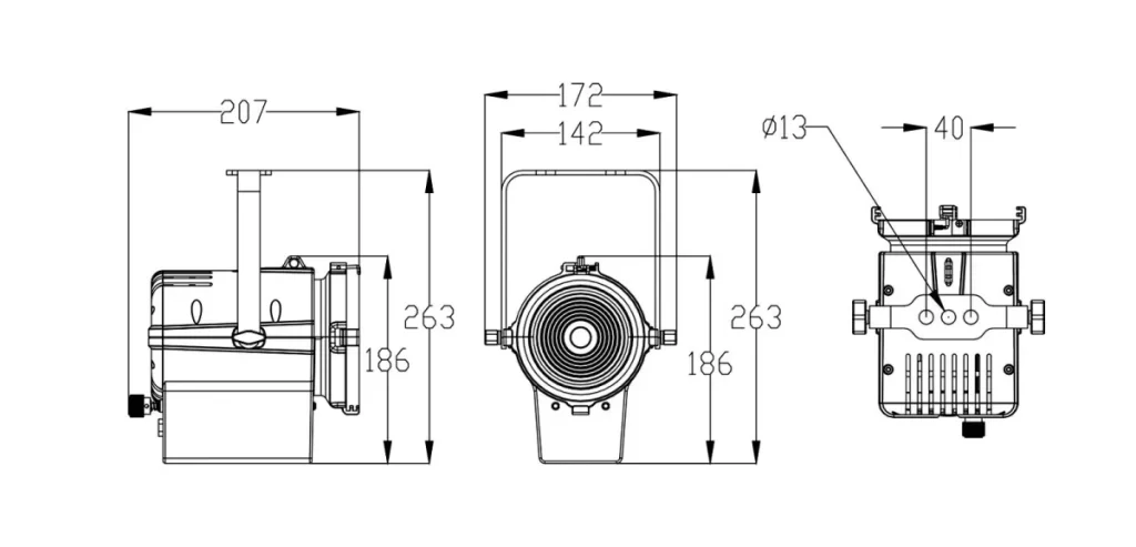 Fresnel LED Color Frezno Mini Color (Silver star)