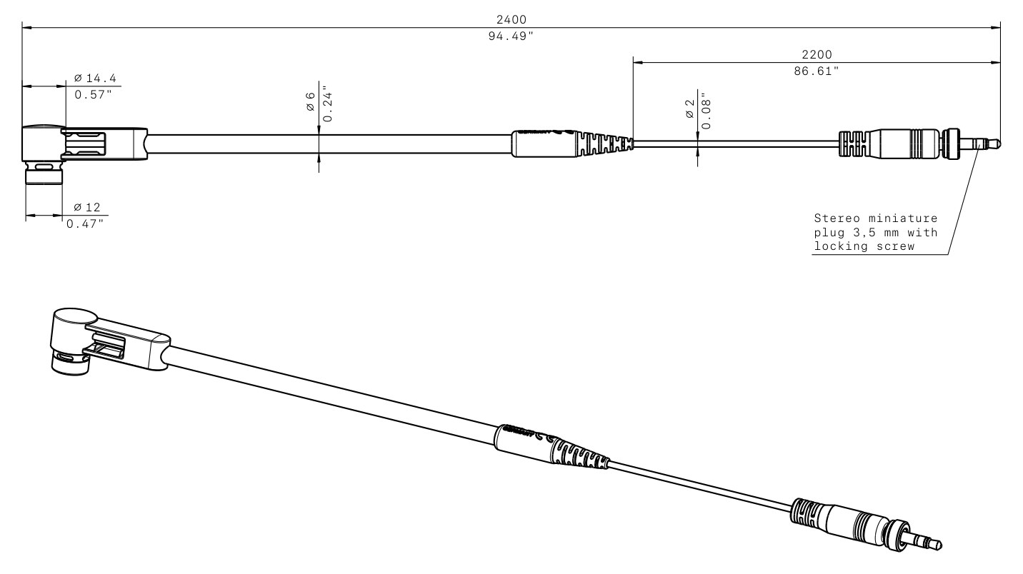 Dibujo técnico con dimensiones Micrófono de condensador de instrumento e 908